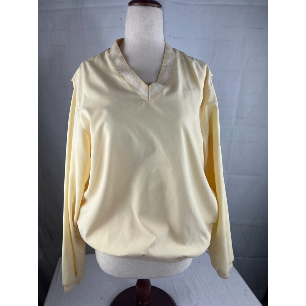 Women’s LizGolf by Liz Claiborne V-Neck Pullover Jacket Size Small Light Yellow